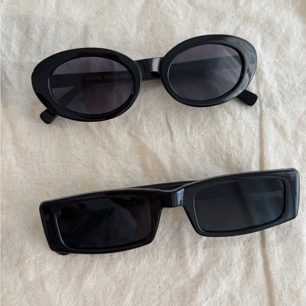 90s Style Black Sunglasses Set